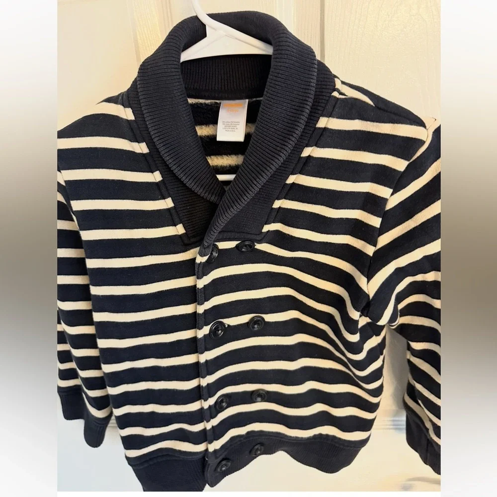 Vintage Gymboree Unique Navy & White Cardigan Sweater•S